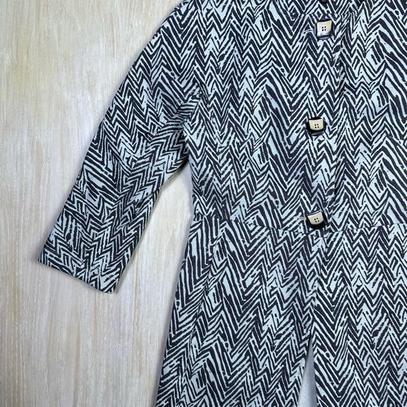 Cabi Grey Zig Zag Zebra Chevron Ponte Knit Stretch Long Jacket XS Style #3034 - Picture 3 of 16